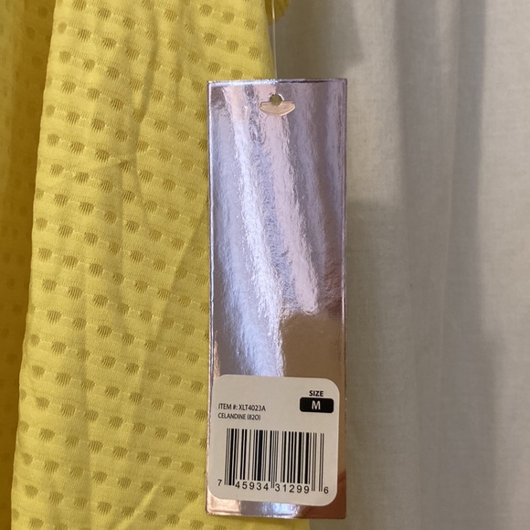 NWT Ellie “Celandine”  workout tank top, yellow mesh, women’s size medium - Picture 4 of 11